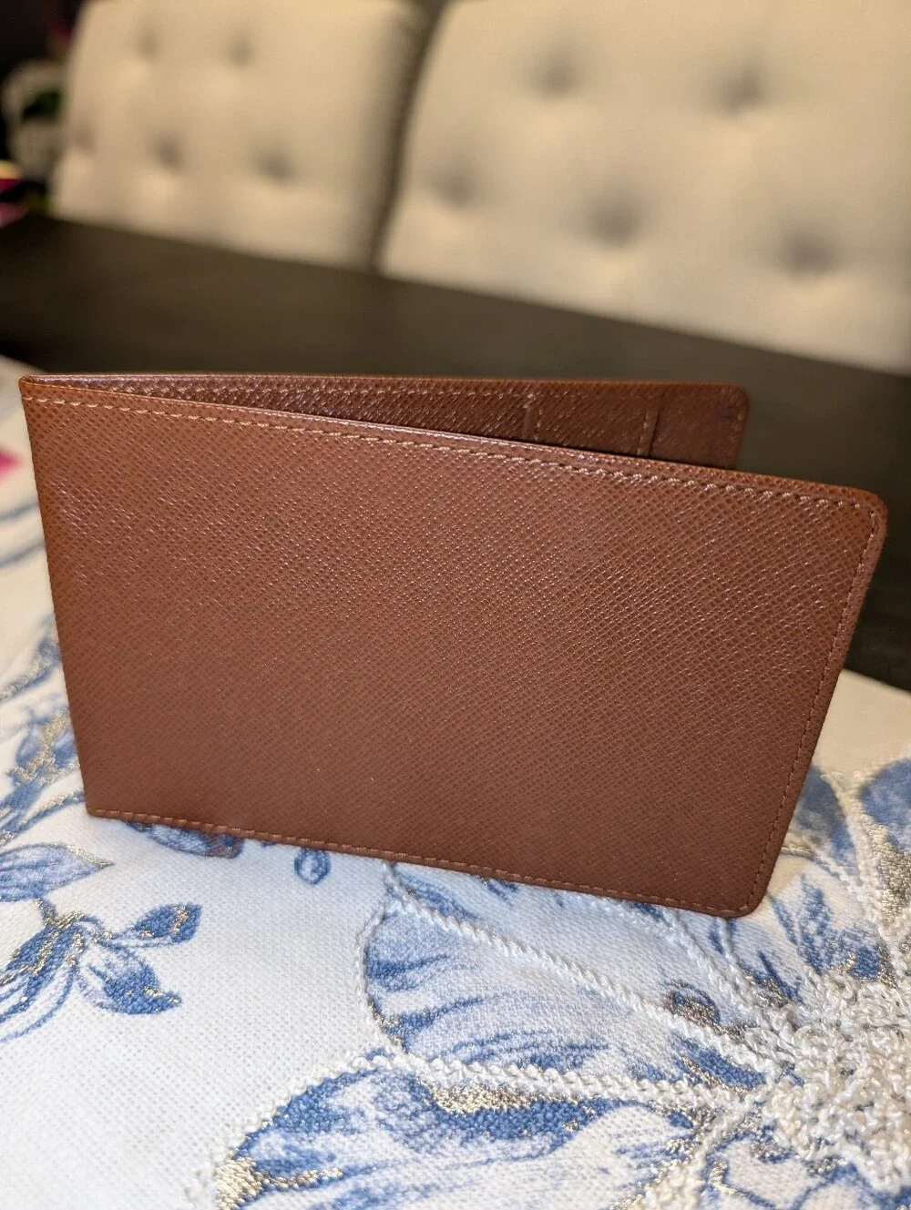 Authentic Vintage Louis Vuitton Taiga Leather Card Holder In Brown Unisex